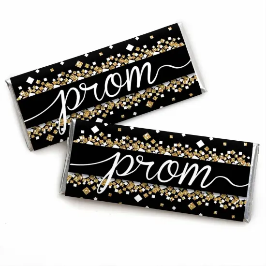 Big Dot of Happiness Prom - Candy Bar Wrapper Prom Night Party Favors - Set of 24 {1}