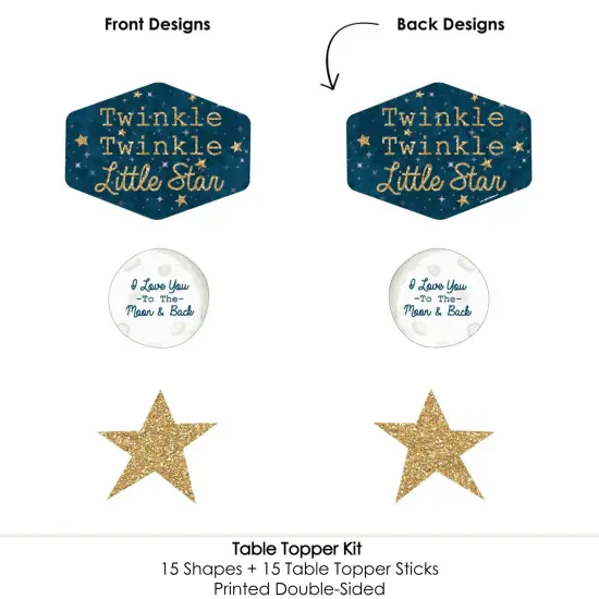 Big Dot of Happiness Twinkle Twinkle Little Star - Baby Shower or Birthday Party Centerpiece Sticks - Table Toppers - Set of 15 {6}