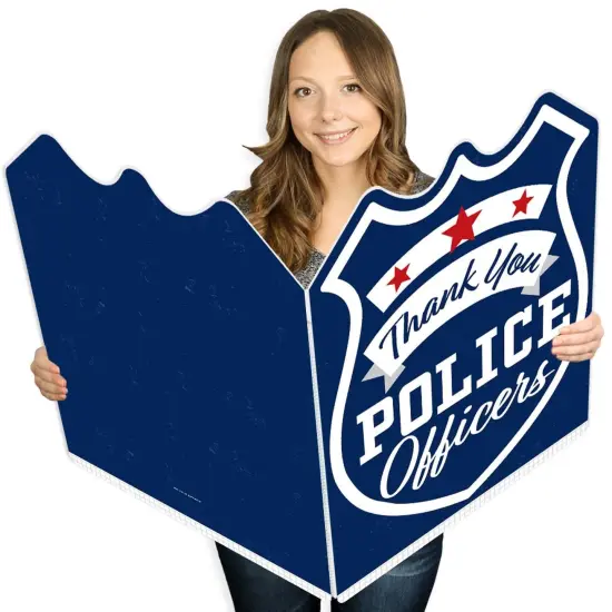 Big Dot of Happiness Thank You Police Officers - First Responders Appreciation Giant Greeting Card - Big Shaped Jumborific Card {1}