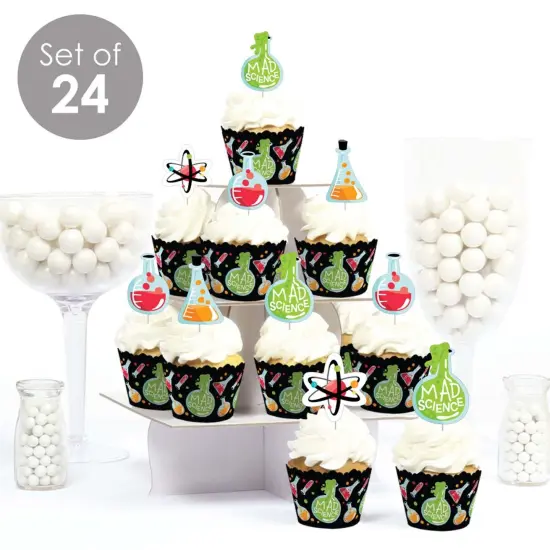 Big Dot of Happiness Scientist Lab - Cupcake Decoration - Baby Shower or Birthday Party Cupcake Wrappers and Treat Picks Kit - Set of 24 {3}