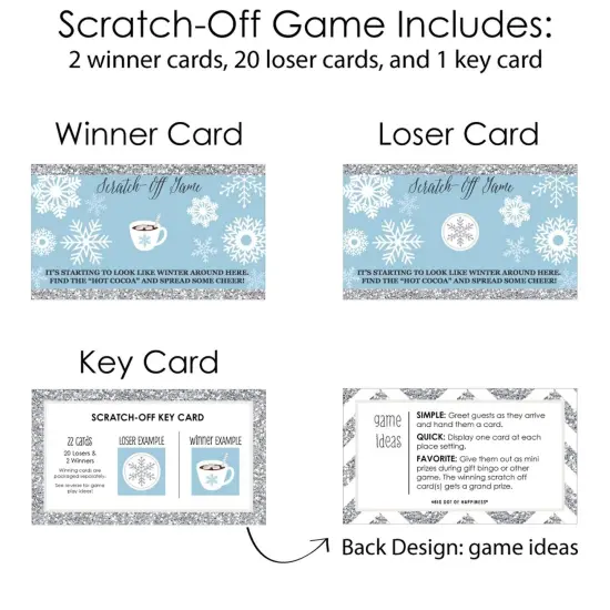 Big Dot of Happiness Winter Wonderland - Snowflake Holiday Party and Winter Wedding Game Scratch Off Cards - 22 Count {6}