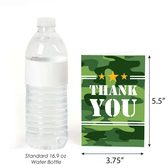 Big Dot of Happiness Camo Hero - Army Military Camouflage Party Thank You Cards (8 count) {4}