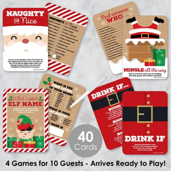 Big Dot of Happiness Jolly Santa Claus - 4 Christmas Party Games - 10 Cards Each - Gamerific Bundle {3}
