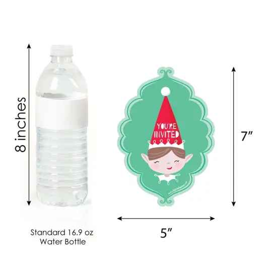 Big Dot of Happiness Elf Squad - Shaped Fill-in Invitations - Kids Elf Christmas and Birthday Party Invitation Cards with Envelopes - Set of 12 {6}