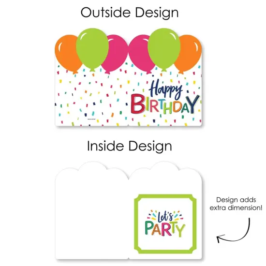 Big Dot of Happiness Cheerful Happy Birthday - Colorful Happy Birthday Giant Greeting Card - Big Shaped Jumborific Card {7}