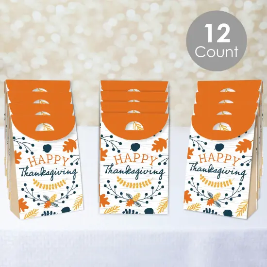 Big Dot of Happiness Happy Thanksgiving - Fall Harvest Gift Favor Bags - Party Goodie Boxes - Set of 12 {3}