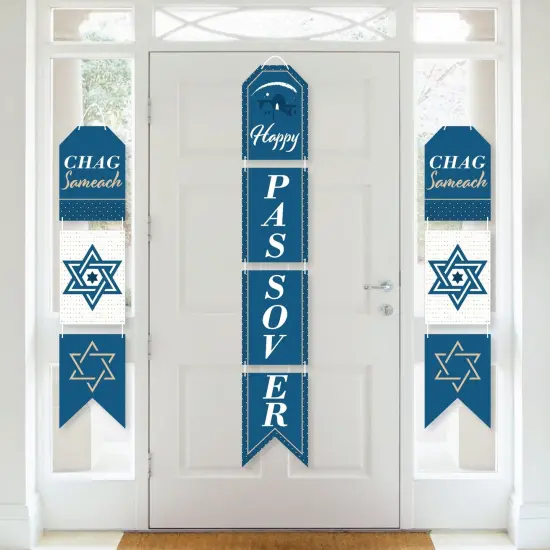 Big Dot of Happiness Happy Passover - Hanging Vertical Paper Door Banners - Pesach Party Wall Decoration Kit - Indoor Door Decor {1}