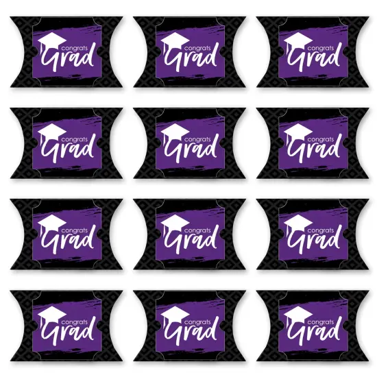 Big Dot of Happiness Purple Grad - Best is Yet to Come - Favor Gift Boxes - Purple Graduation Party Large Pillow Boxes - Set of 12 {6}
