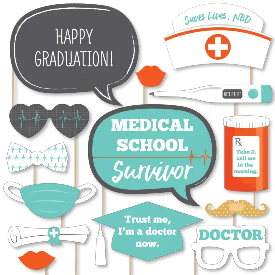 Big Dot of Happiness Medical School Grad - Doctor Graduation Party Photo Booth Props Kit - 20 Count {1}