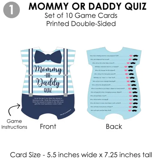 Big Dot of Happiness Baby Boy - 4 Blue Baby Shower Games - 10 Cards Each - Gamerific Bundle {6}