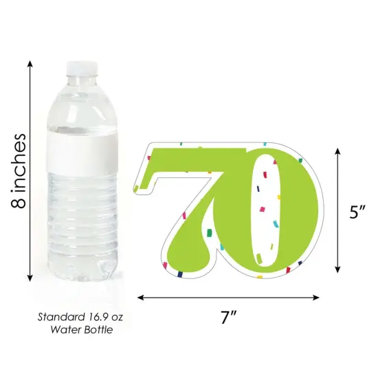 Big Dot of Happiness 70th Birthday - Cheerful Happy Birthday - Seventy Shaped Decorations DIY Seventieth Birthday Party Essentials - Set of 20 {6}