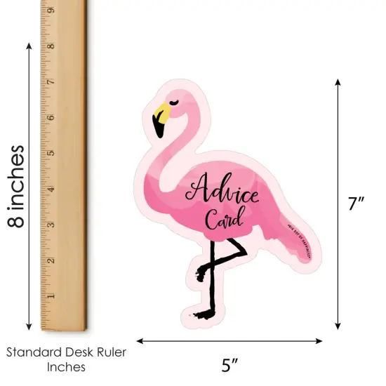 Big Dot of Happiness Pink Flamingo - Party Like a Pineapple -Tropical Baby Shower or Bachelorette Activities - Shaped Advice Cards Game - Set of 20 {6}