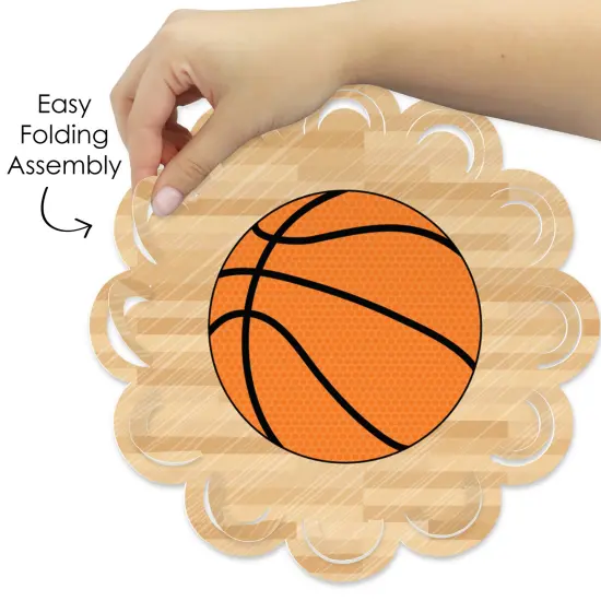 Big Dot of Happiness Nothin&rsquo; But Net - Basketball - Baby Shower or Birthday Party Round Table Decorations - Paper Chargers - Place Setting For 12 {6}