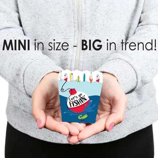 Big Dot of Happiness Let's Go Fishing - Party Mini Favor Boxes - Fish Themed Birthday Party or Baby Shower Treat Candy Boxes - Set of 12 {6}