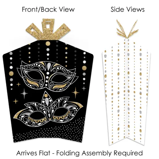 Big Dot of Happiness Masquerade - Table Decorations - Carnival Mask Party Fold and Flare Centerpieces - 10 Count {3}