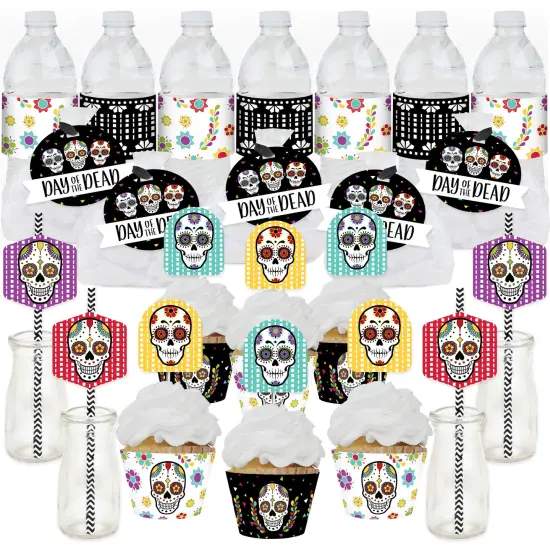 Big Dot of Happiness Day of the Dead - Halloween Sugar Skull Party Favors and Cupcake Kit - Fabulous Favor Party Pack - 100 Pc {1}