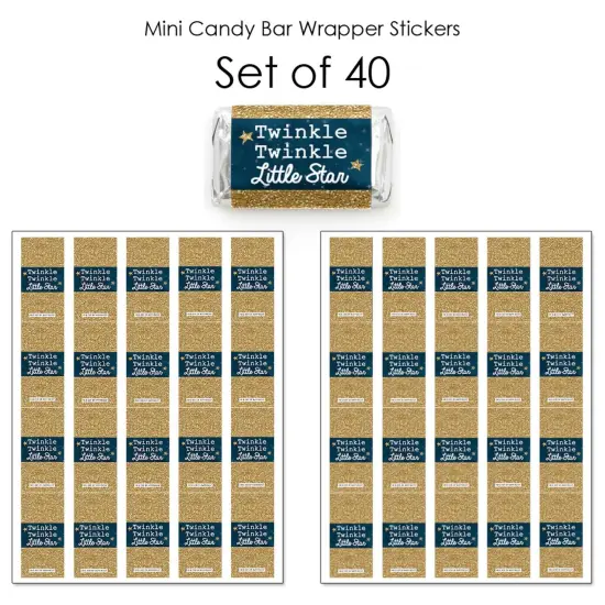Big Dot of Happiness Twinkle Twinkle Little Star - Mini Candy Bar Wrapper Stickers - Baby Shower or Birthday Party Small Favors - 40 Count {4}