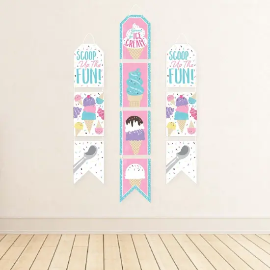 Big Dot of Happiness Scoop Up The Fun - Ice Cream - Hanging Vertical Paper Door Banners - Sprinkles Party Wall Decoration Kit - Indoor Door Decor {4}