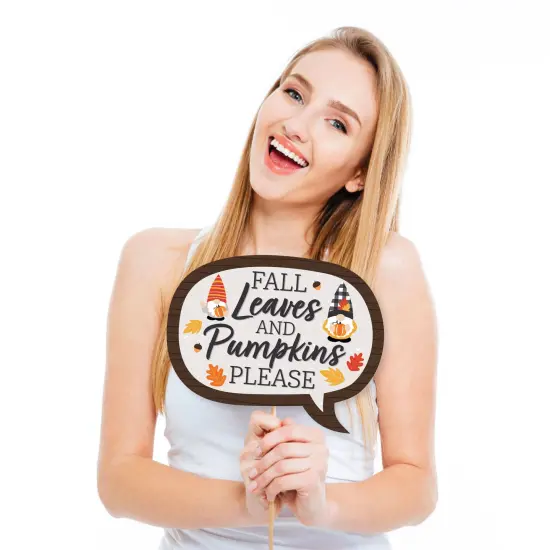 Big Dot of Happiness Funny Fall Gnomes - Autumn Harvest Party Photo Booth Props Kit - 10 Piece {3}