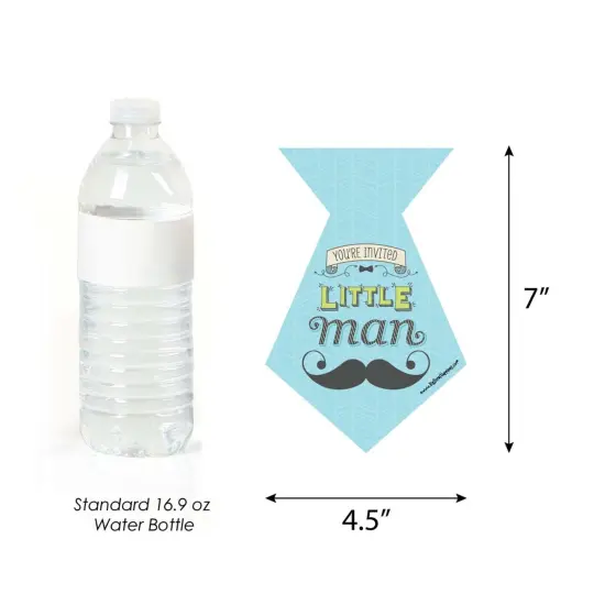 Big Dot of Happiness Dashing Little Man Mustache Party - Shaped Fill-in Invitations - Party Invitation Cards with Envelopes - Set of 12 {6}