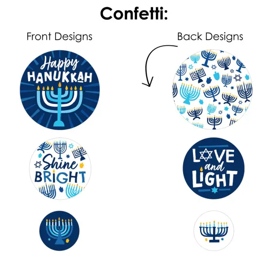 Big Dot of Happiness Hanukkah Menorah - Chanukah Holiday Party Decor and Confetti - Terrific Table Centerpiece Kit - Set of 30 {7}
