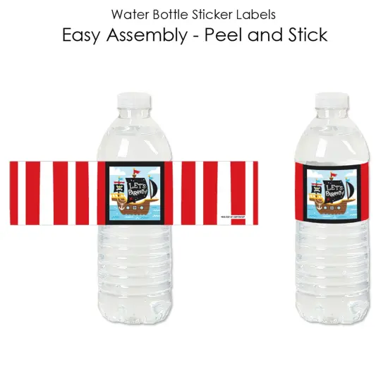 Big Dot of Happiness Pirate Ship Adventures - Skull Birthday Party Water Bottle Sticker Labels - Set of 20 {3}
