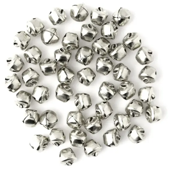 CousinDIY Jingle Bells .5" 48/Pkg-Silver {2}