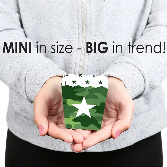 Big Dot of Happiness Camo Hero - Party Mini Favor Boxes - Army Military Camouflage Party Treat Candy Boxes - Set of 12 {6}