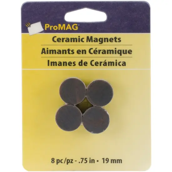 ProMag Round Ceramic Magnets 8/Pkg-.75" {1}