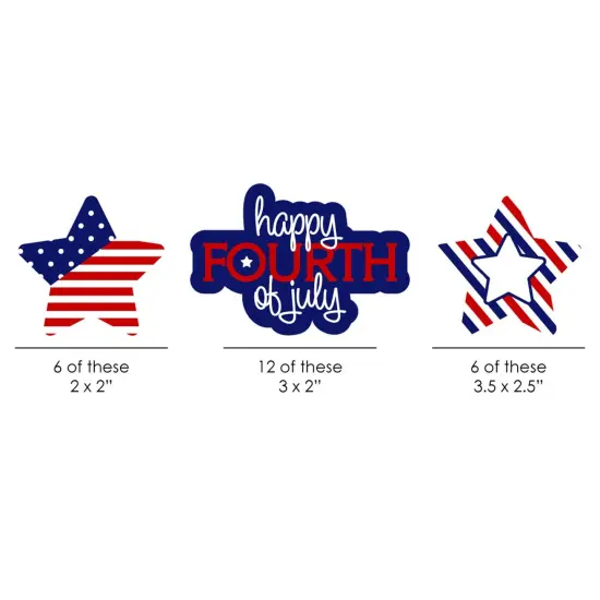 Big Dot of Happiness 4th of July - DIY Shaped Party Cut-Outs for Independence Day - 24 Count {3}