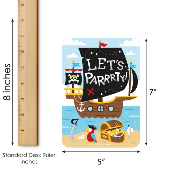 Big Dot of Happiness Pirate Ship Adventures - Picture Bingo Cards and Markers - Skull Birthday Party Bingo Game - Set of 18 {6}