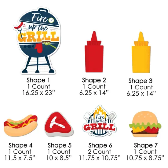 Big Dot of Happiness Fire Up the Grill - Yard Sign and Outdoor Lawn Decorations - Summer BBQ Picnic Party Yard Signs - Set of 8 {7}