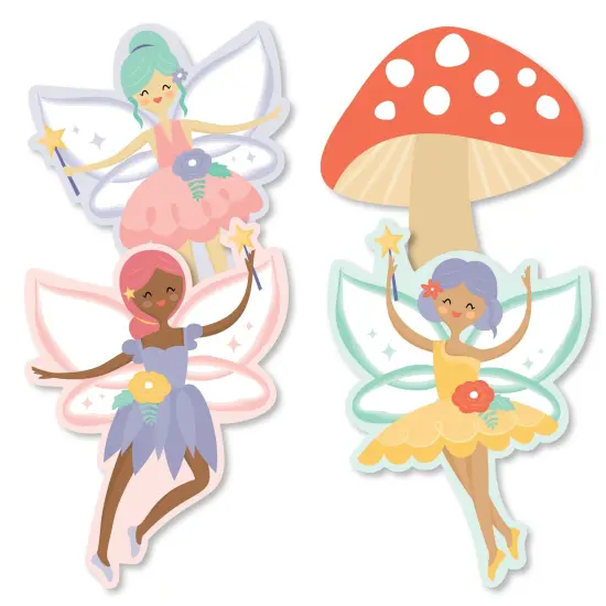Big Dot of Happiness Let's Be Fairies - Mushroom Decorations DIY Fairy Garden Birthday Party Essentials - Set of 20 {3}
