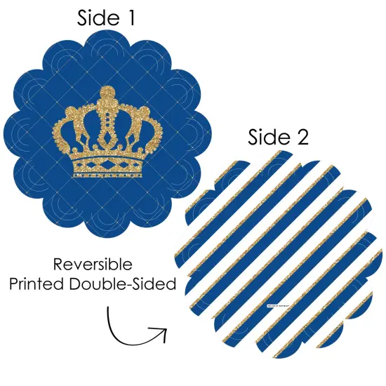 Big Dot of Happiness Royal Prince Charming - Baby Shower or Birthday Party Round Table Decorations - Paper Chargers - Place Setting For 12 {4}