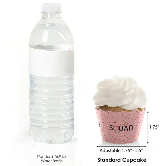 Big Dot of Happiness Bride Squad - Rose Gold Bridal Shower or Bachelorette Party Decorations - Party Cupcake Wrappers - Set of 12 {4}