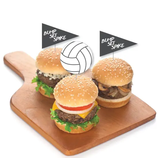 Big Dot of Happiness Bump, Set, Spike - Volleyball - Dessert Cupcake Toppers - Baby Shower or Birthday Party Clear Treat Picks - Set of 24 {4}