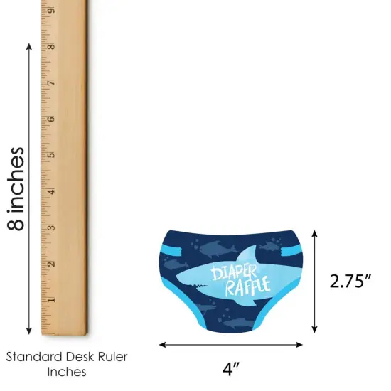 Big Dot of Happiness Shark Zone - Diaper Shaped Raffle Ticket Inserts - Jawsome Shark Baby Shower Activities - Diaper Raffle Game - Set of 24 {4}