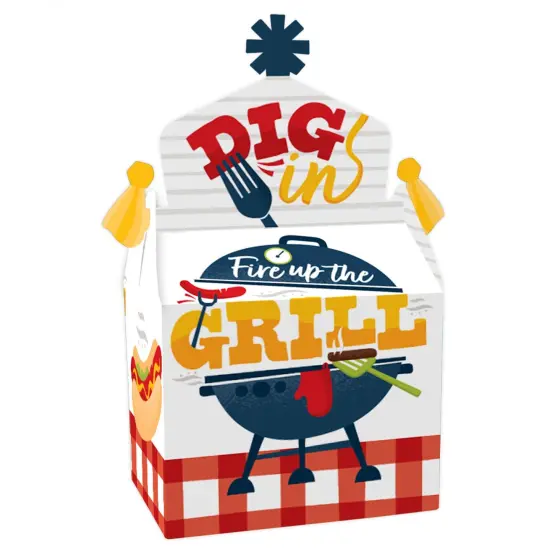 Big Dot of Happiness Fire Up the Grill - Treat Box Party Favors - Summer BBQ Picnic Party Goodie Gable Boxes - Set of 12 {1}