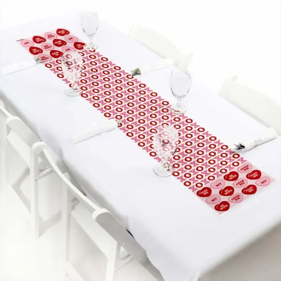 Big Dot of Happiness Conversation Hearts - Petite Valentine's Day Party Paper Table Runner - 12 x 60 inches {1}