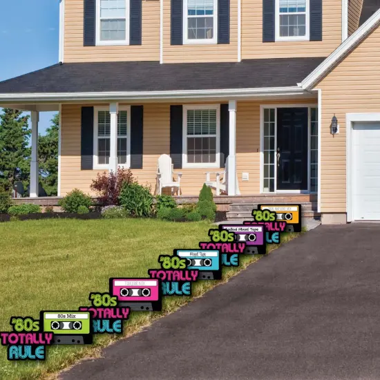 Big Dot of Happiness 80's Retro - Cassette Tape Lawn Decorations - Outdoor Totally 1980s Party Yard Decorations - 10 Piece {4}