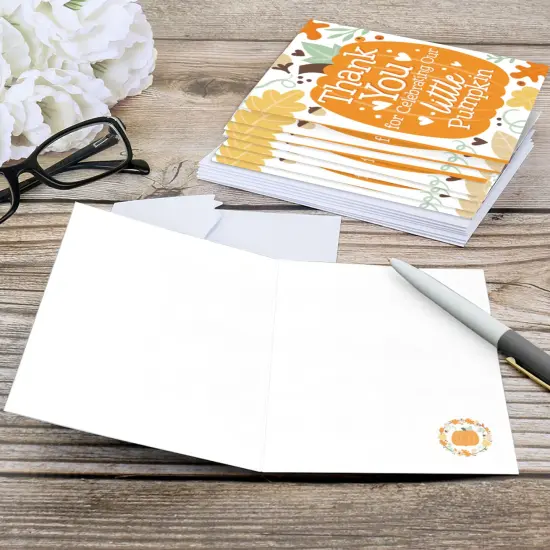Big Dot of Happiness Little Pumpkin - Fall Birthday Party or Baby Shower Thank You Cards (8 count) {6}