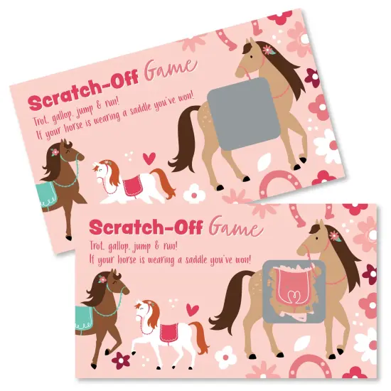 Big Dot of Happiness Run Wild Horses - Pony Birthday Party Game Scratch Off Cards - 22 Count {1}