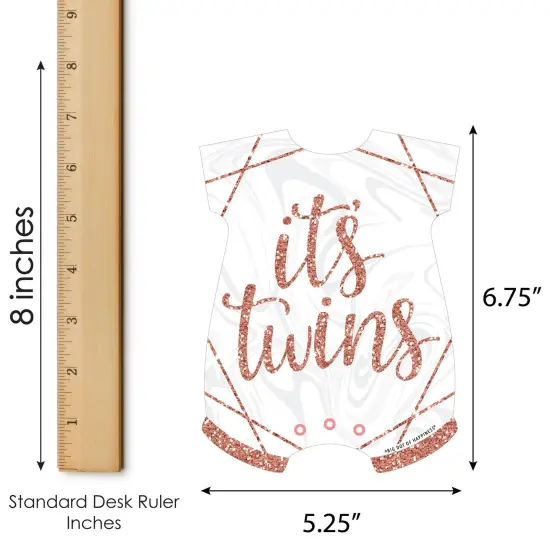 Big Dot of Happiness It&rsquo;s Twin Girls - Picture Bingo Cards and Markers - Pink and Rose Gold Twins Baby Shower Shaped Bingo Game - Set of 18 {6}