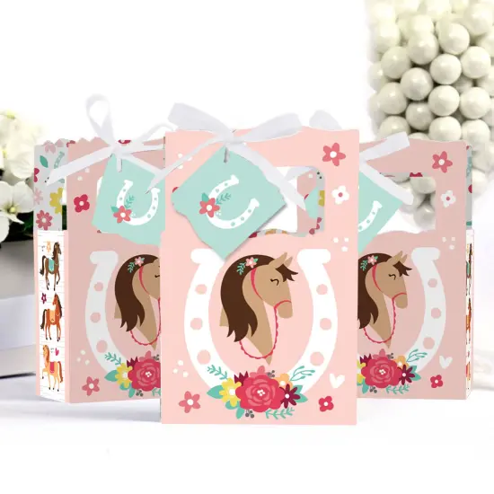 Big Dot of Happiness Run Wild Horses - Pony Birthday Party Favor Boxes - Set of 12 {4}