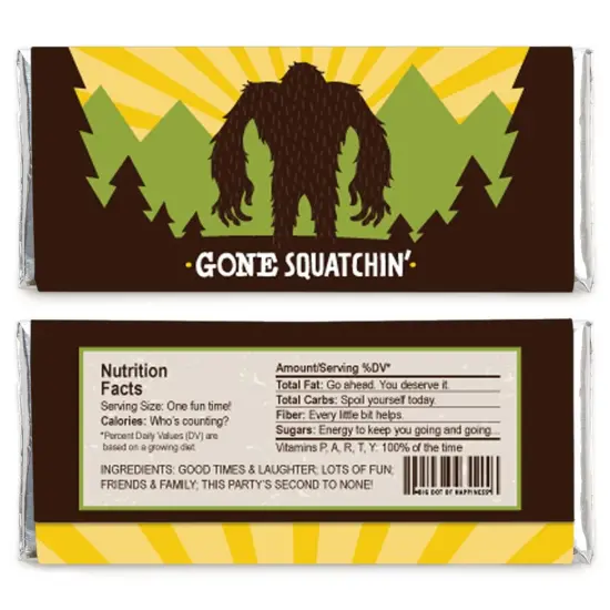 Big Dot of Happiness Sasquatch Crossing - Candy Bar Wrapper Bigfoot Party or Birthday Party Favors - Set of 24 {3}