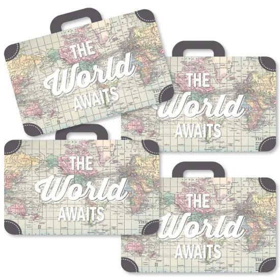Big Dot of Happiness World Awaits - Suitcase Decorations DIY Travel Themed Party Essentials - Set of 20 {3}