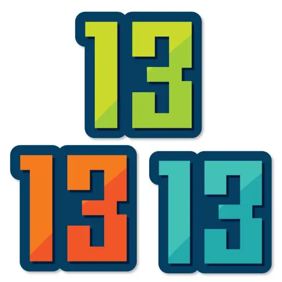 Big Dot of Happiness Boy 13th Birthday - DIY Shaped Official Teenager Birthday Party Cut-Outs - 24 Count {1}
