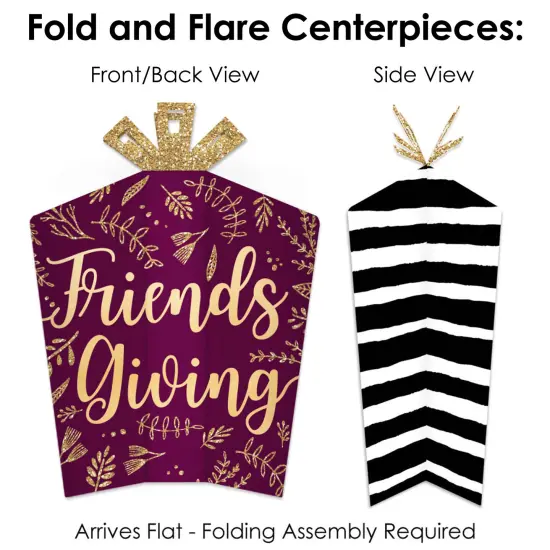 Big Dot of Happiness Elegant Thankful for Friends - Friendsgiving Thanksgiving Party Decor and Confetti - Terrific Table Centerpiece Kit - Set of 30 {6}