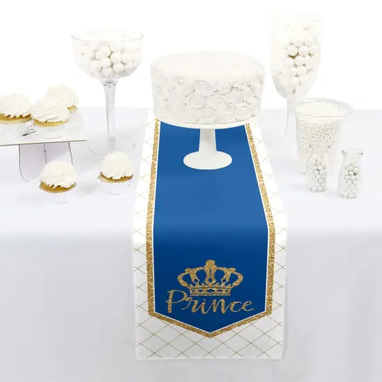 Big Dot of Happiness Royal Prince Charming - Petite Baby Shower or Birthday Party Paper Table Runner - 12 x 60 inches {3}