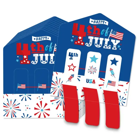 Big Dot of Happiness Firecracker 4th of July -Party Game Pickle Cards - Pull Tabs 3-in-a-Row - Set of 12 {1}